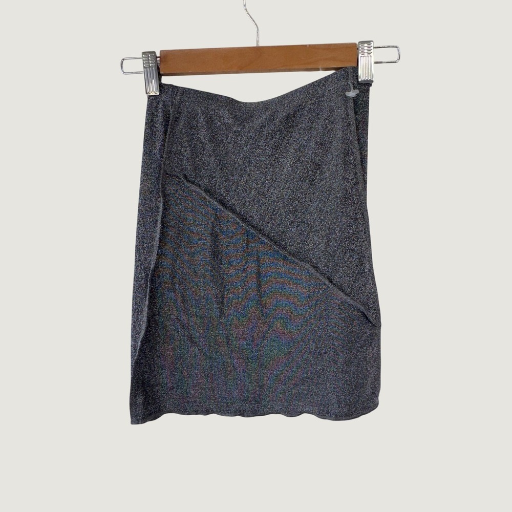 Lambert Metallic‎ Mini Skirt Small Silver Glitter Party Glam Night Out
